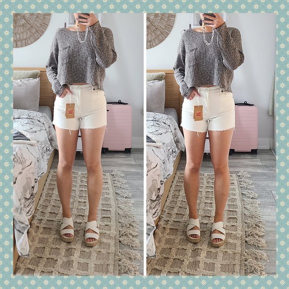 Reformation Pants - BNWT Charlie High Rise Jean Short in Vintage White
